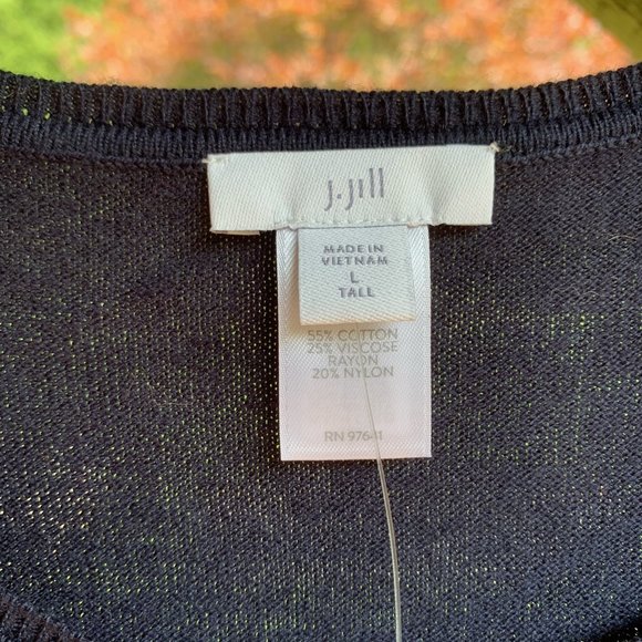 NWT $79 J.Jill Navy blue tunic sweater with ribbing godet Large Tall LT - XL - Picture 6 of 7